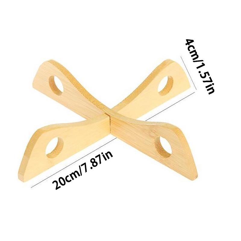 1 Stück Bambus Kreuz Topf Bodenständer Untersetzer Topf Rack Wärmedämmung Anti Verbrühen Tasse Teller Halter Abtropfgestell