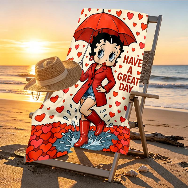 Doll Print Beach Towel Design, Soft, Lightweight. for Home Bathroom, Spa, Pool, Yoga, Surfing, Camping, Gift for Family, Friend
