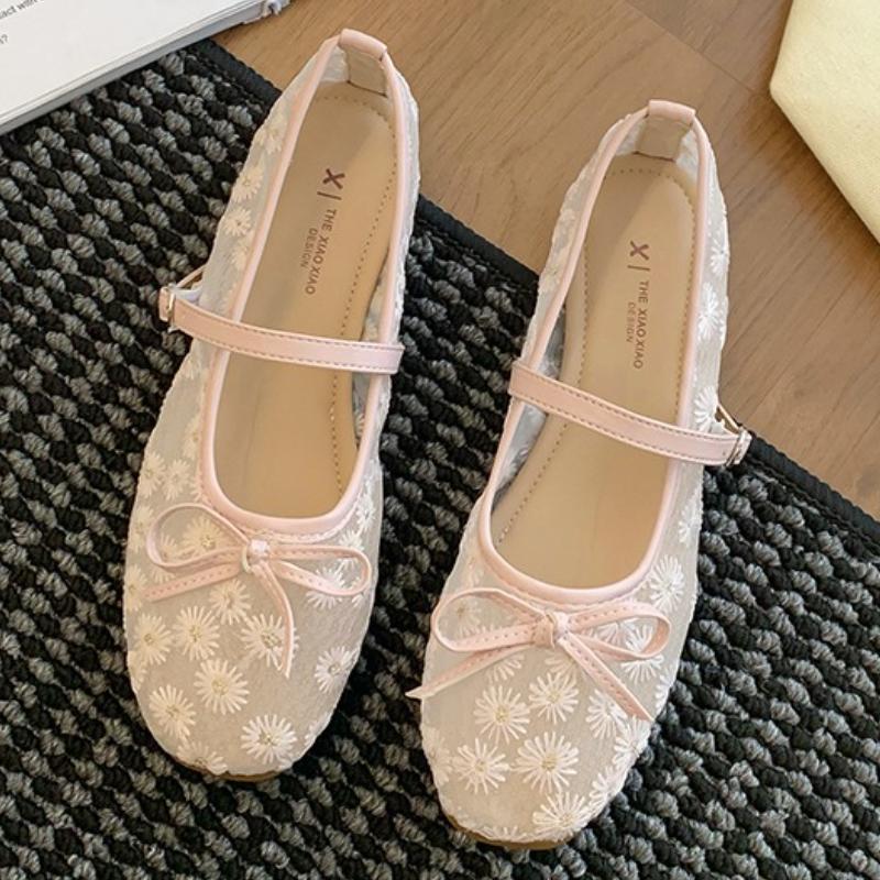 

Fashion Bow Ballet Flats Shoes Elegant Women Sandals Summer Fad New Trend 2025 Designer Shallow Buckle Loafers Shoes Dress Mujer Zapatos 35 розовый