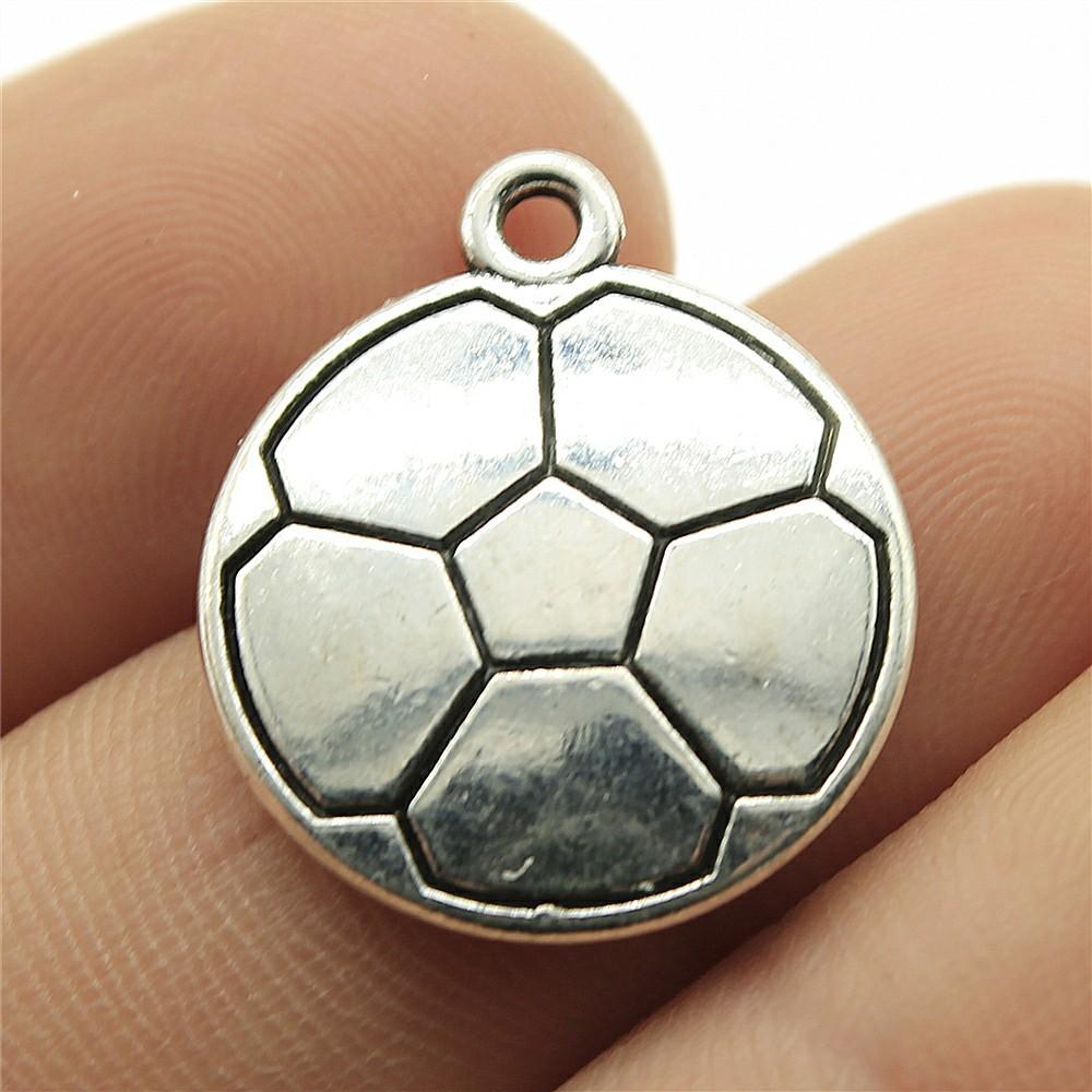 10pcs Soccer Charms Antique Silver Color Soccer Pendant Charms Sport Soccer Charms For Jewelry Making DIY Craft