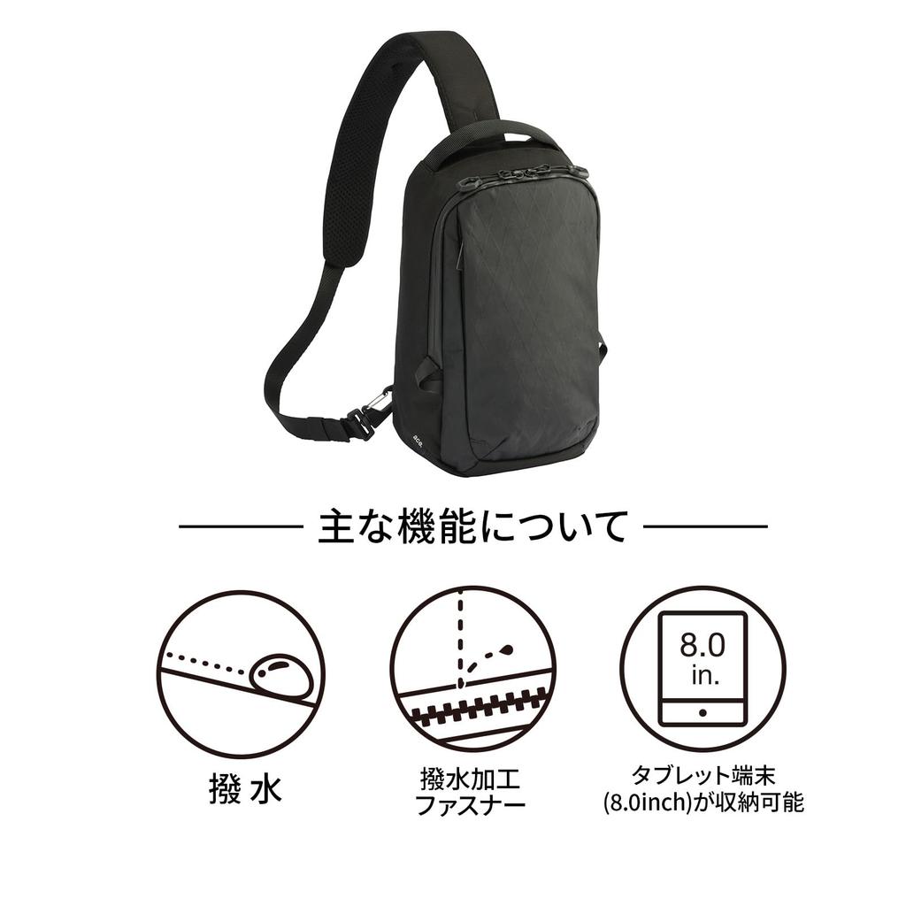 Lagrentis Cross X Body Bag 5L Tablet High Strength 20063 Black [Acegene] 8.0-inch X-PAC