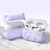 for AirPods 4 Generation Case Cover with Keychain Game Player Design Soft Silicone Case for AirPods Pro2 Charging-Cat Ear Purple