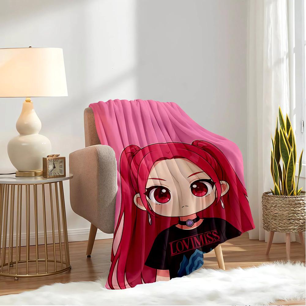 K-POP Anime Dívčí Skupina Čtyři Roční Období Měkká Teplá Přikrývka Celoroční Silně Pletená Polyesterová Přehoz na Postel, Kempování, Cestování Perfektní Dárek