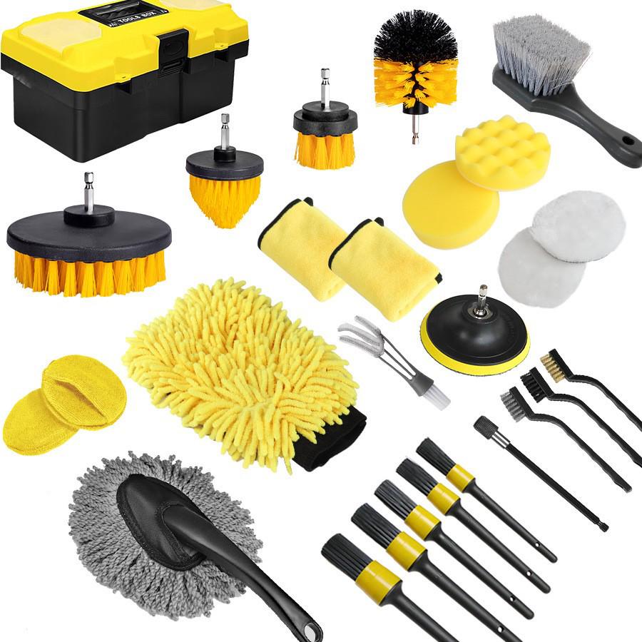 Electric Drill 27-Piece Cleaning & Polishing Brush Set 27-Piece Car Cleaning Brush Set