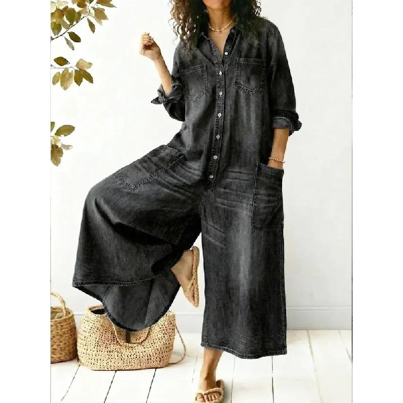 Tute Rompers Estive da Donna Spalle Scoperte Jeans di Cotone Elasticizzate Vita Alta Playsuits Tute