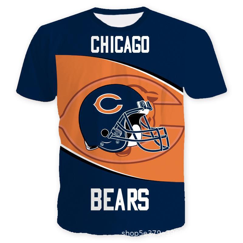 American Football Short Sleeved Men's 3D Digital Printed Sports NFL Sports Needle Eye T-shirt