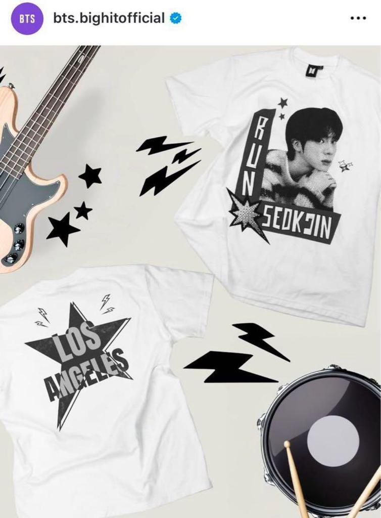 [USED] Limited-edition BTS JIN LA Limited Edition T-shirt L Los Angeles POPUP