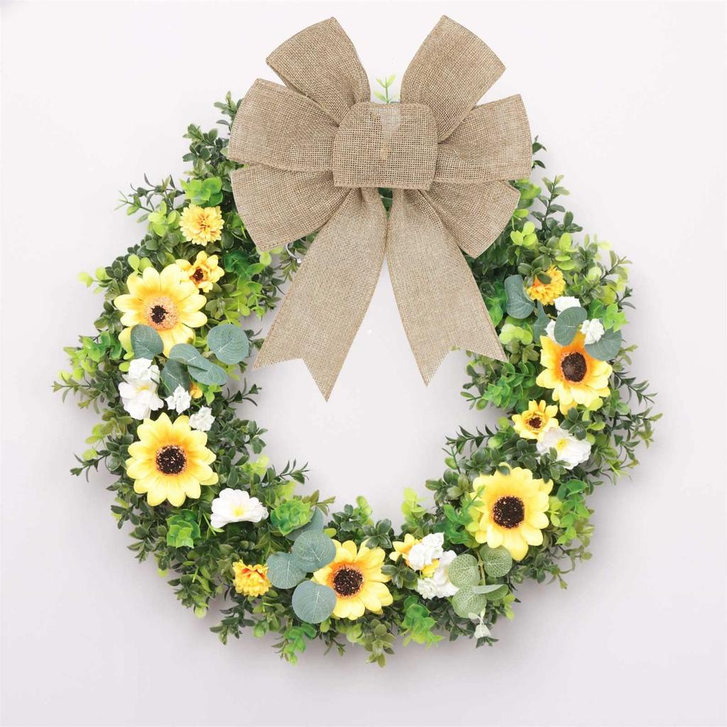 Burlaps Wreath Rustic Jute Bow Christmas Tree Topper Ornament For Birthday Wedding Holiday Party Decorations