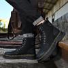 Fashion Men Leather Boots Men High Top Sock Shoes Autumn Winter Comfy Casual Boots Men Shoes Brand Design Motorcycle Men'S Boots