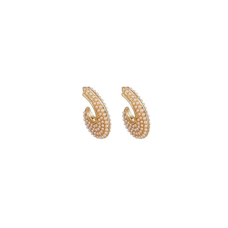 Silver Needle Inlaid Diamond Tassel Earrings with Pearl Butterfly Design
