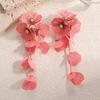Retro Glamorous Long Tassel Flower Stud Earrings for Women