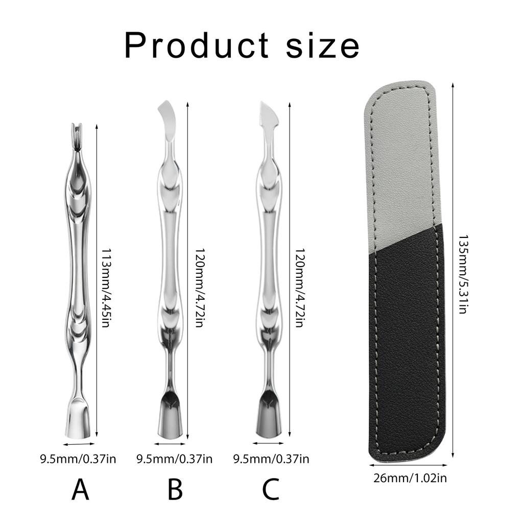 Cuticle Pusher Professional Cuticle Remover Tool Stainless Steel Cuticle Cutter Nails Care Tool for Manicures Pedicures
