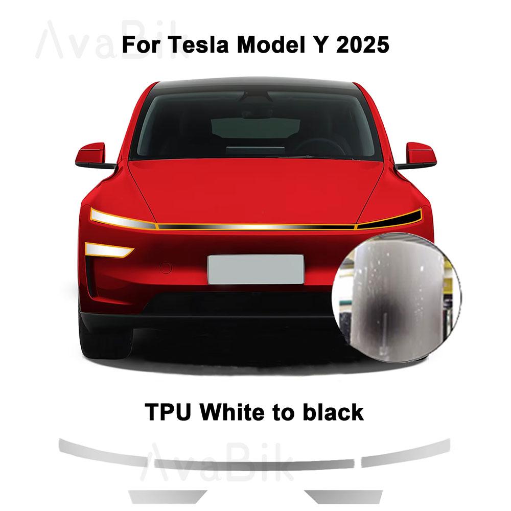 

For Tesla Model Y Juniper 2025 2026 Accessories PPF TPU White to Purple White to Black External Car Headlight Protective Film to Black