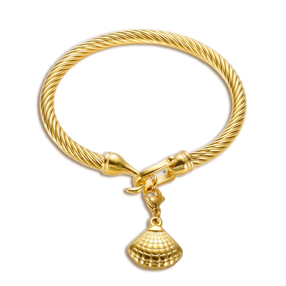 Elegant Stainless Steel Wire Bracelet with Diamond Accent and Non-Fading Horseshoe Buckle