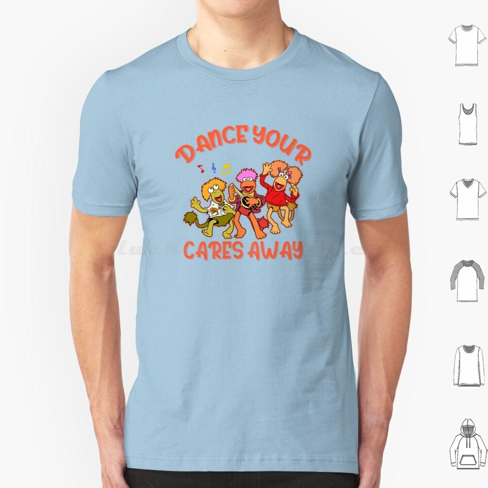 Fraggle Rock T Shirt Cotton Cool Tee Fraggle Boober Wembley Gobo Mockey Dance Your Cares Away Doozer 80s Tv Show Retro Music
