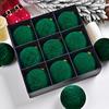 2025 Christmas Velvet Ball Hanging Pendant 9Pcs/set Flocked Christmas Ball Set for Winter Holiday Indoor Decoration
