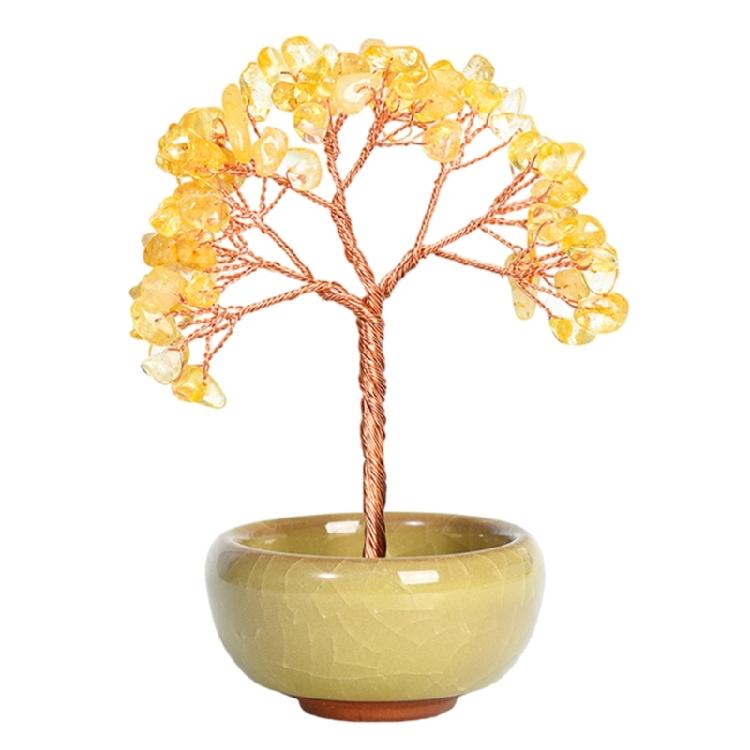 Gemstones Bonsais Tree Miniature Crystal Money Tree Ornament for Fengshuis Enthusiasts Seek Wealth and Positive Energy