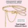 Women Multilayer Adjustable Metal Waist Chain Belt, Fashion Layered Chain Dress Jeans Body Decor Belly Jewelry Waist Accessories