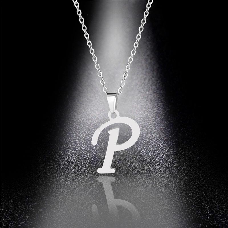Simple English Letter Necklace Collarbone Chain Women Fashion Jewelry 26 Alphabet Pendant
