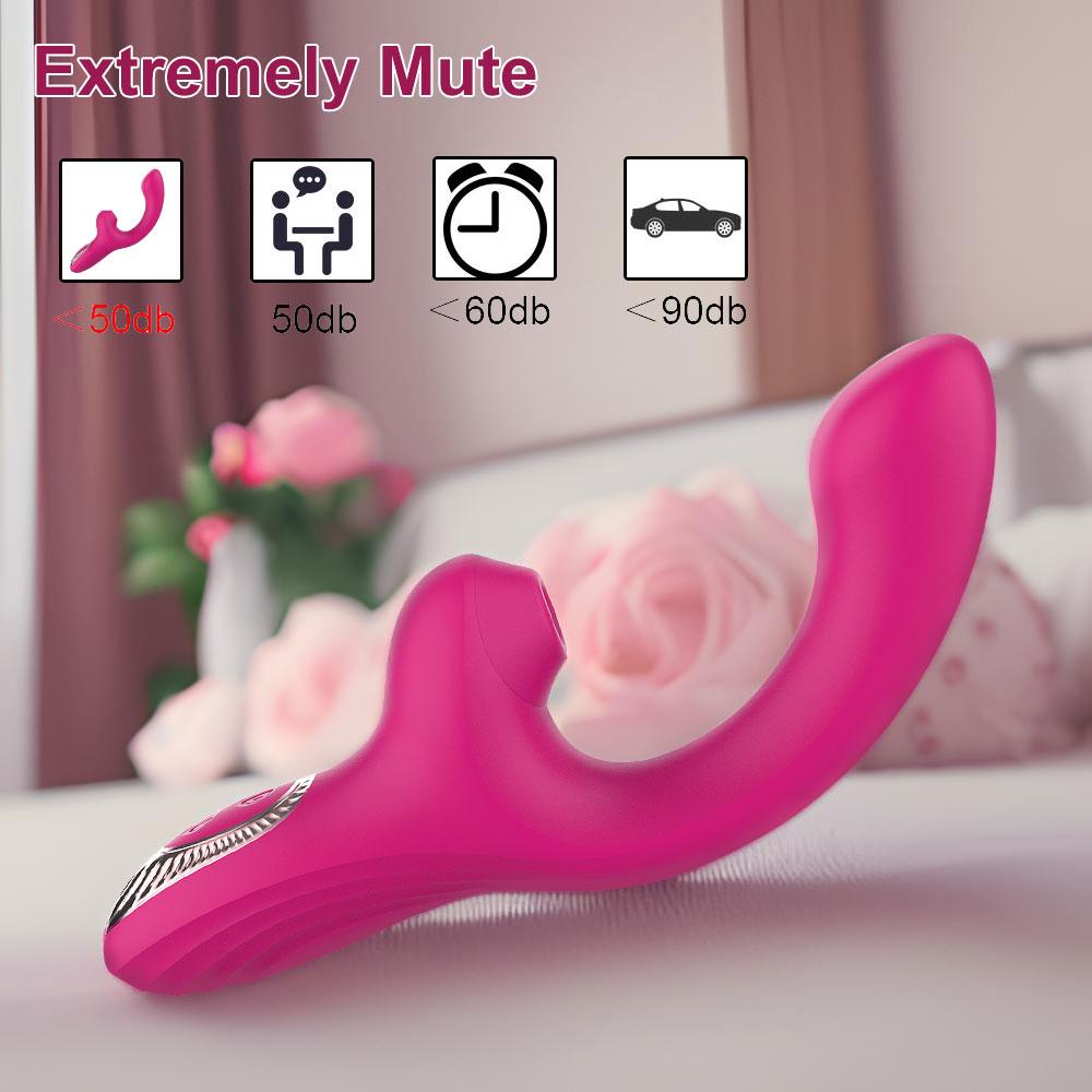 Výkonný vibrační masážní klitoris 2 v 1 7 režimů sací vibrátor pro ženy Stimulátor bodu G a klitorisu Sexuální hračka pro dospělé pro pár
