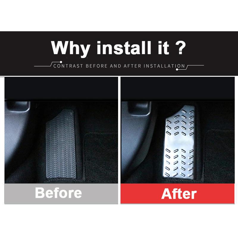 Stainless Steel Car Left Foot Rest Pedal Plate Cover Non-Slip Pad Protection Trim For Honda Civic 10th 2016 2017 2018