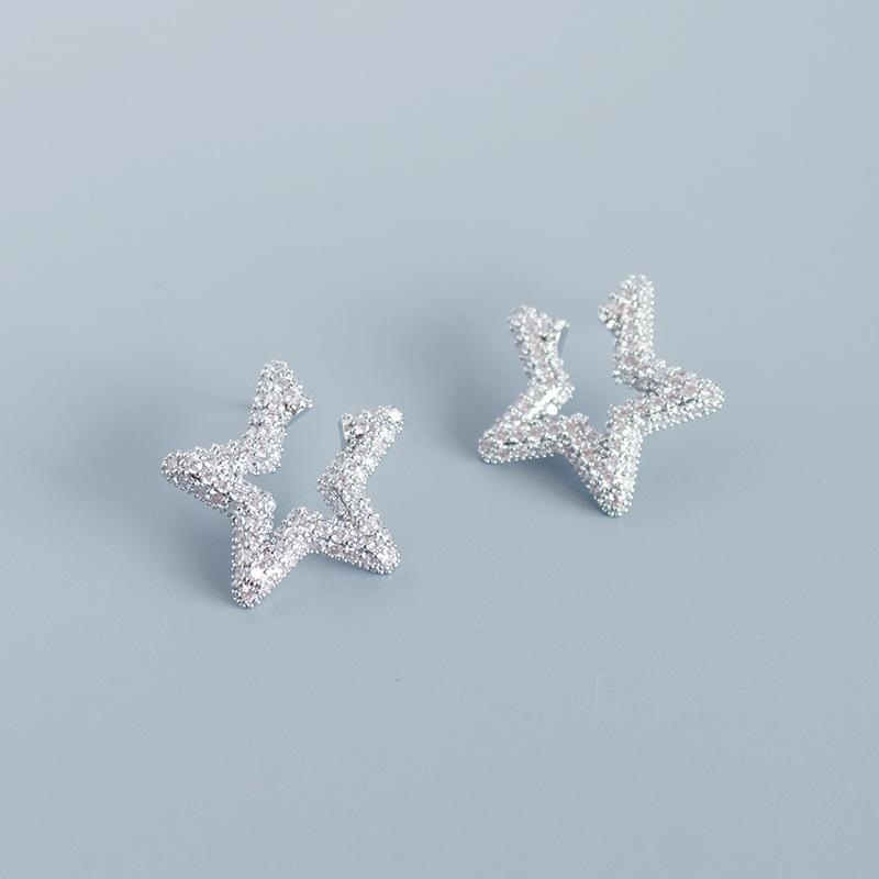 

High-End S925 Silver Star Stud Earrings for Women – Elegant Niche Design