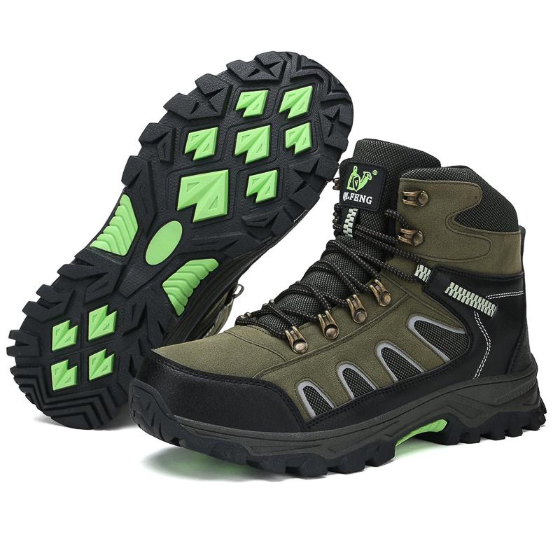 Large 49 Outdoor Ankle Boots Men Non Slip Fashion Lace Up Climbing Leather Winter Hiking Footwear High Top Leisure Hiking Shoes