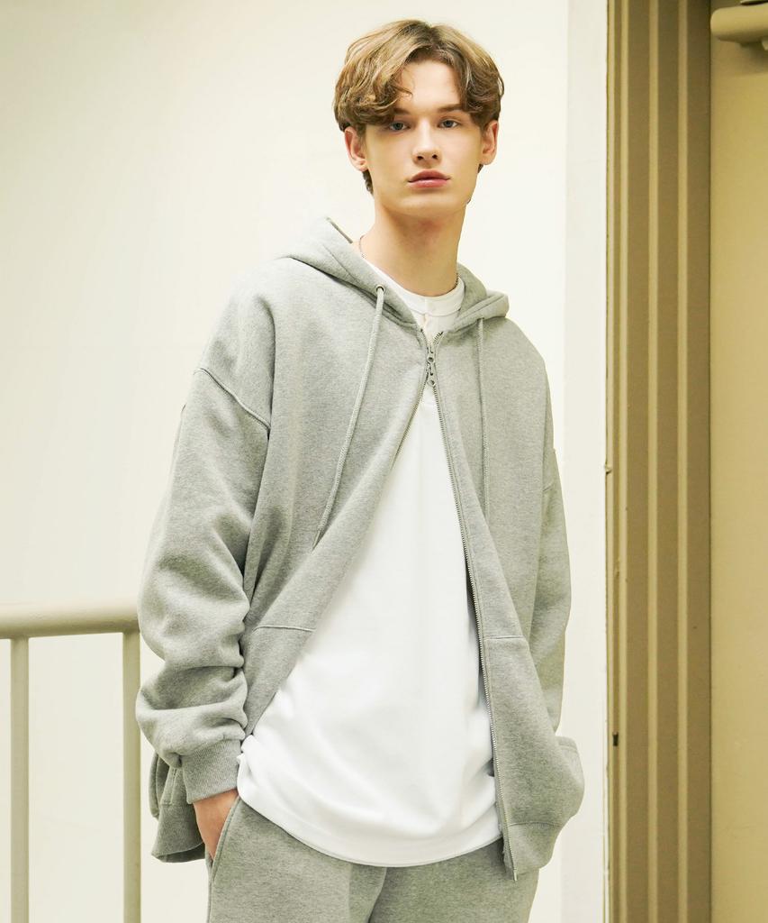 Fp142 Two-Way Essential Zip-Up Hoodie (8 Types) Gray Sjhd1280