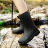 Fashion Versatile Women's Waterproof Rain Shoes with Cotton To Keep Warm, Can Be Worn In All Seasons, Outdoor Rain Boots Fixed Cotton Water Shoes