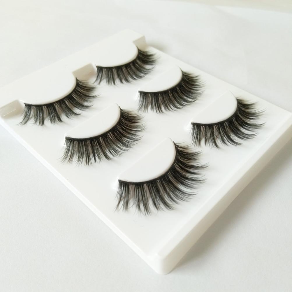 Buy 3 Pair Fake Eyelashes Thick Natural Multilayer Nontoxic 3D Eyelash