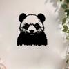 1pc Striking Panda Metal Wall Art, Rust-Resistant Sculpture for Home Garden Decor & Holiday Gift