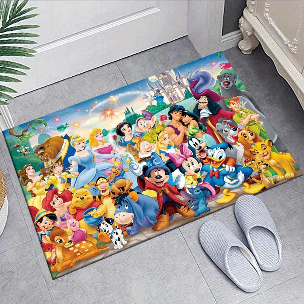 1pc Mickey-Mouse-and-Minnie-(10)_01 Carpet Area Rug, Bedroom, and Playroom - Durable, Stain-Resistant, and Easy To Clean, Living Room, Laund
