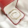 Square Pendant Double Layer Bracelet - 18K Gold Plated Titanium Steel, Fashionable European & American Good Luck Chain for New Year.