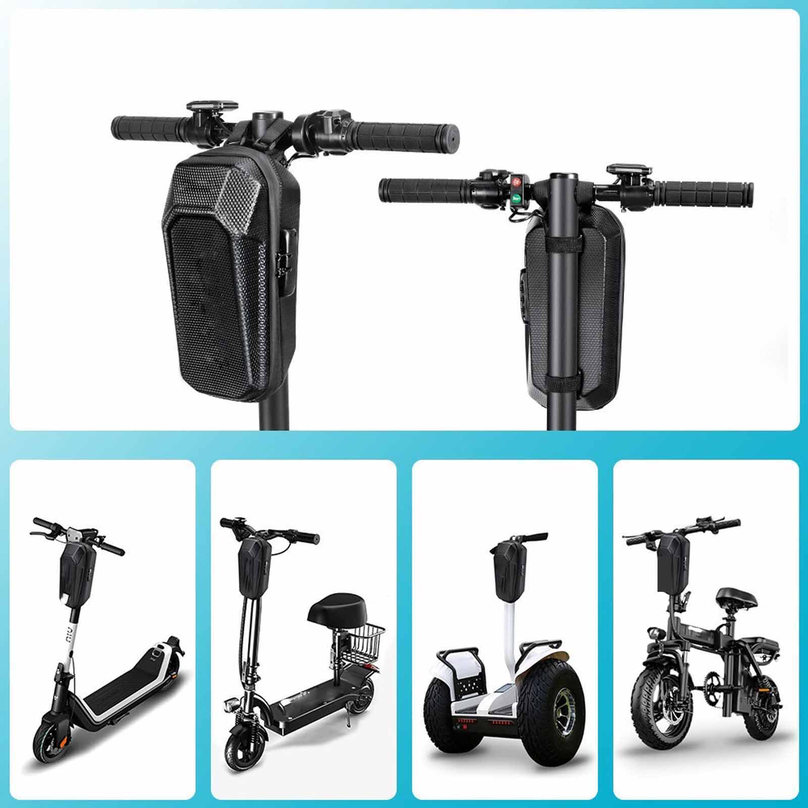 

Scooter Front Storage Bag, EVA Hard Case with Combination Lock, Foldable Electric Scooter Handlebar Hanging Bag S чорний
