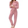 Women's Fashion Solid-Color Homewear Plush Onesie Long-Sleeve Hooded Loungewear Pajamas