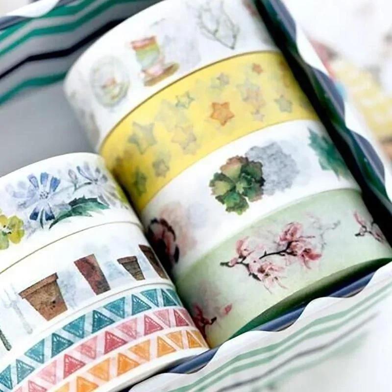 New Creative Cartoons and Paper Tape Student DIY Original Diary Hand Account Materials Easy To Tear Gift Stickers Random Styles