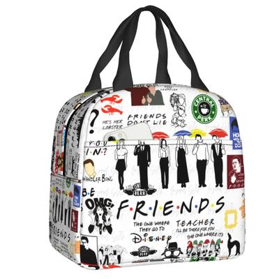 Custom TV Show Friends Symbol Insulated Lunch Tote Bag for Women Resuable Thermal Cooler Bento Box School