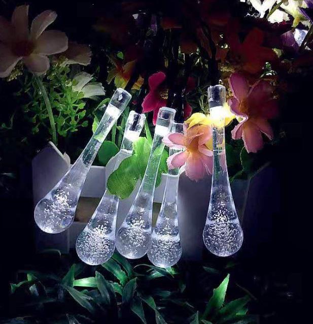 LED Solar Water Drop String Lights - Outdoor Starry Twinkle Tree Decoration for Courtyard & Balcony белый