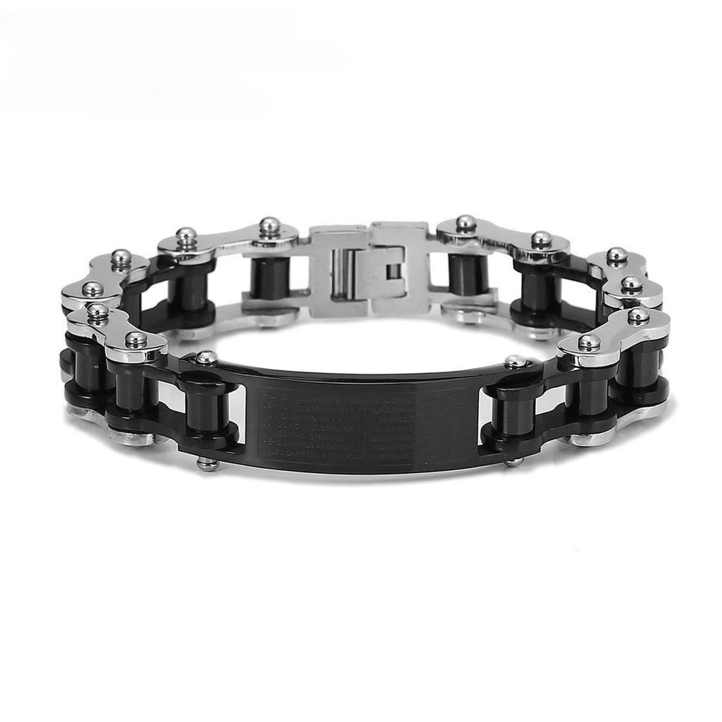 2025 Bent Bike Chain Cross Scripture Bent Bracelet Men's Bracelet