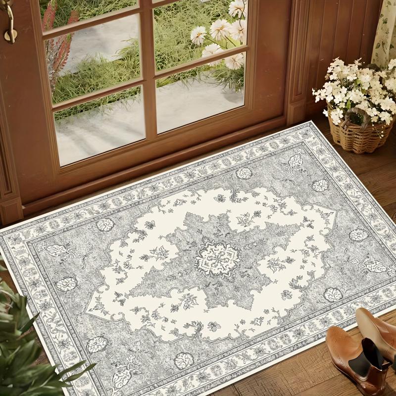 Bohemian Nordic Carpet Crystal Velvet Retro Entrance Doors Entrance Mat Non Slip Mat Rectangular Bedside Non Slip Mat  Rugs 40x60CM