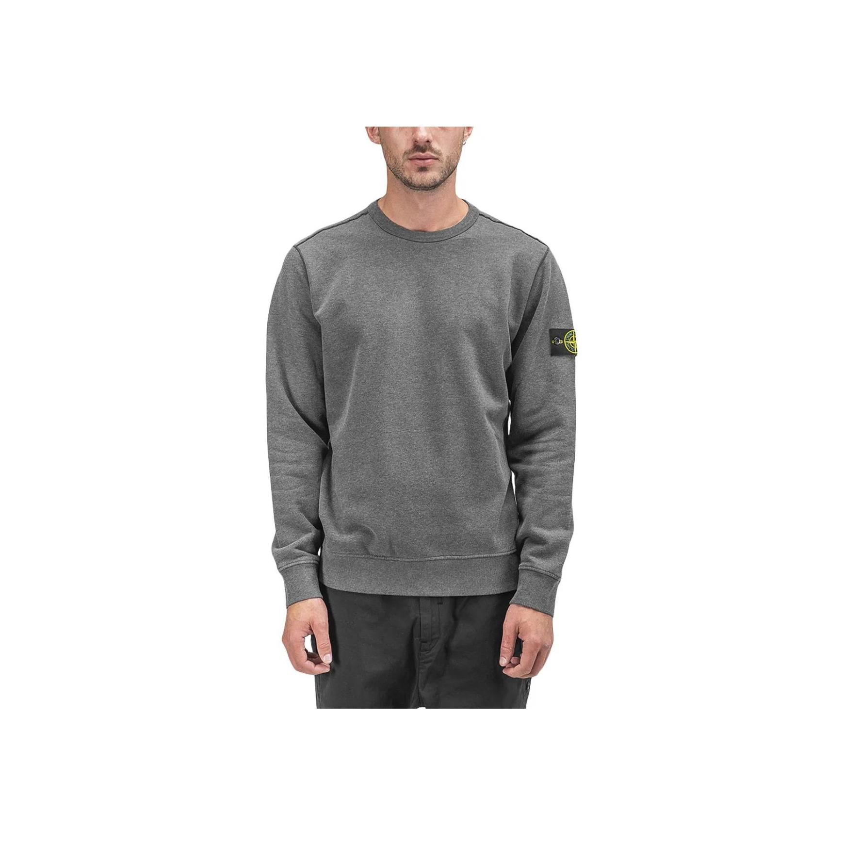 Stone Island Logo Patch Wijde Pasvorm Ronde Hals Sweatshirt Heren sweatshirt Kool-Grijs 711562720-V0M67 M