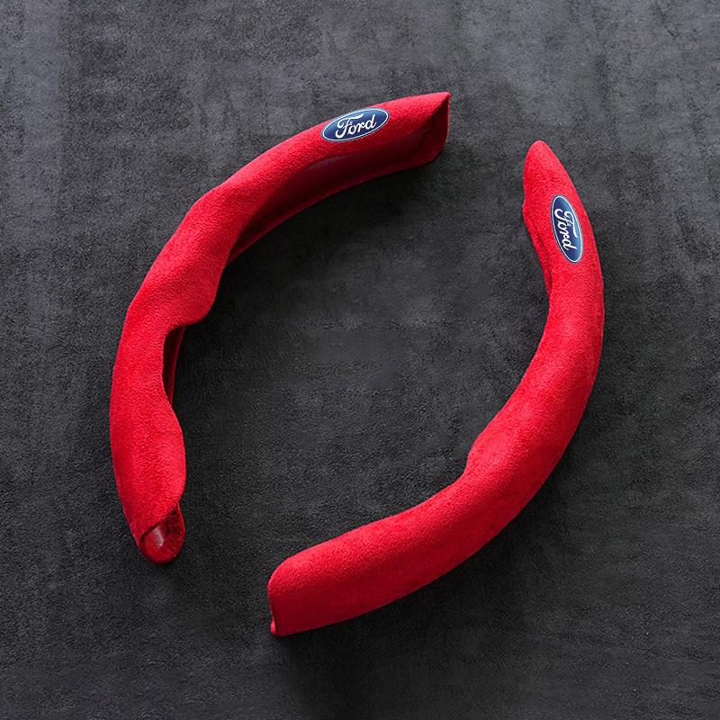 Car Steering Wheel Cover Suede Leather Anti-Slip for Ford Ranger Focus Kuga Mustang Mondeo Fusion Esco Auto Interior Accessories