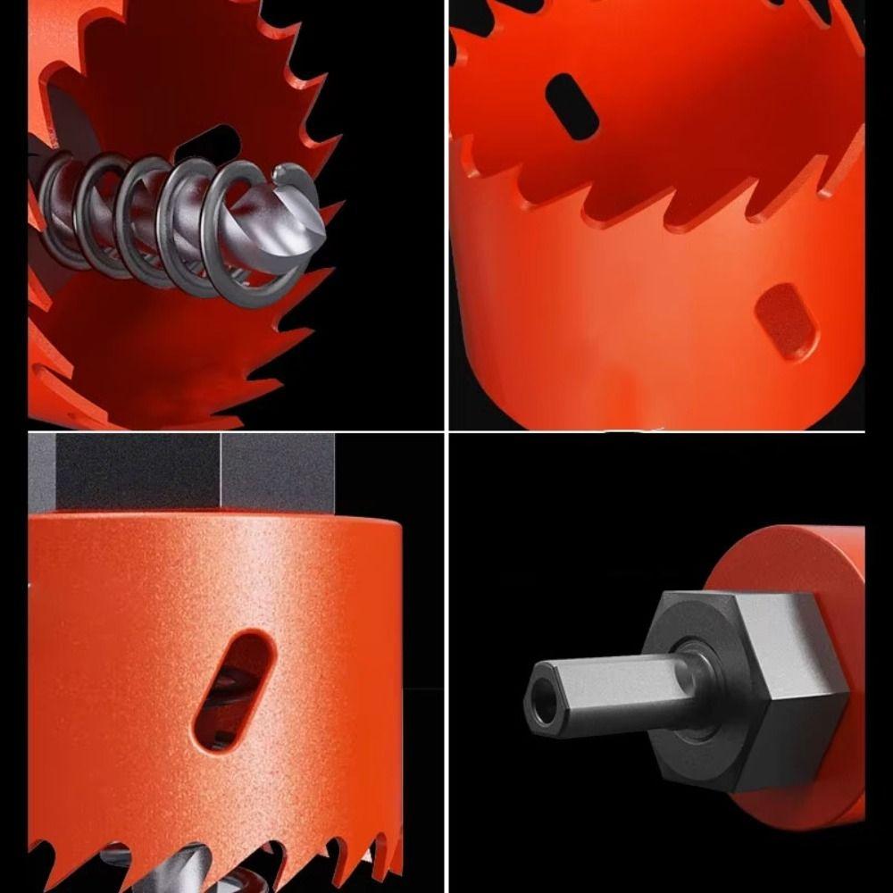50-65mm Wood  Drilling Crown Easy Chip Removal Bimetal Hole Opener Hole Saw Drill Bit  Woodworking