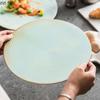 Round Ceramic Flat Plate Sushi Plate Steak Plates Fruit Dish Salad Bowl Dim Sum Dish Sting Disc Dessert Plates Cake Snack Tray