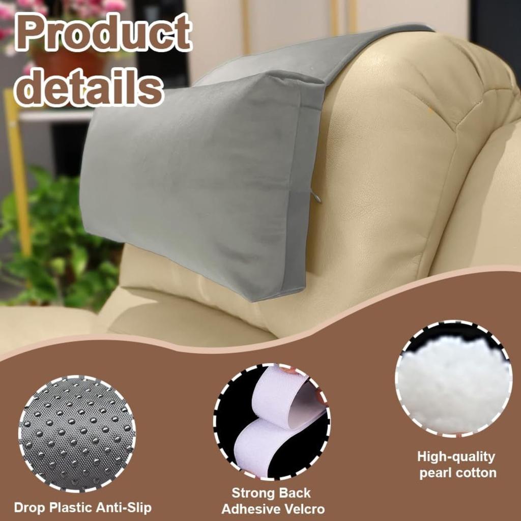 Non-Slip Headrest Pillow for Recliners Armchairs,Headrest Ergonomic Pillow with Velvet Cover,Memory Foam Headrest Neck Pillow, Neck Support Cushion
