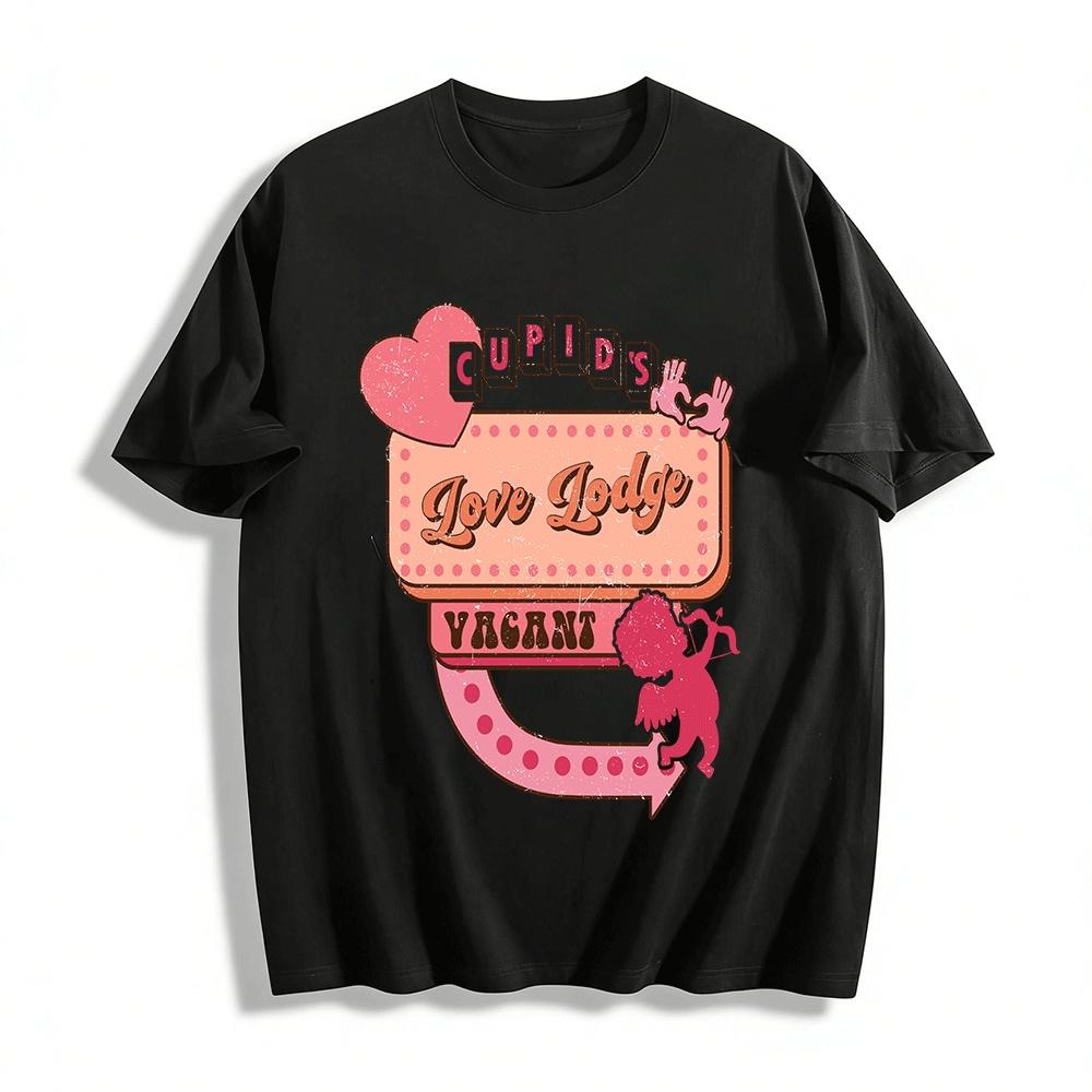 

Cupid s Love Lodge Vacant Graphic Casual Top Pure cotton T-shirt XXS