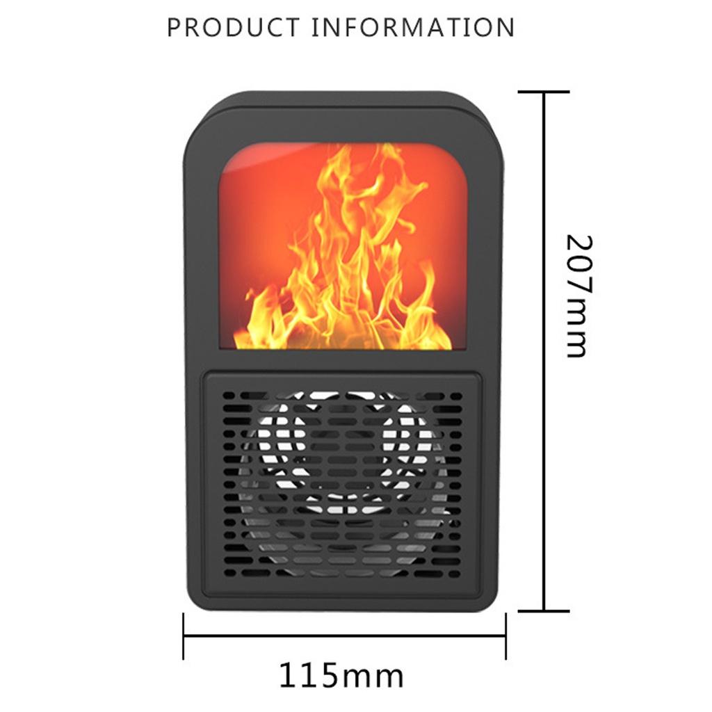 400W Mini Portable 3D Flame Fireplace Heater Desktop Heater Fans Low Noise Air Circulation Hot Air Blower Electric Heater