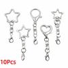 10Pcs 360 Rotate Keyring Pendant Star Heart Keychain DIY Accessories  Doll Hanging