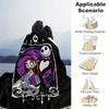 1pc, Cozy Nightmare Before Christmas Home Decor Blanket: Perfect Gift for Bedroom, Living Room, Travel, Camping, Car, Beach, Office Naps, Soft Flannel