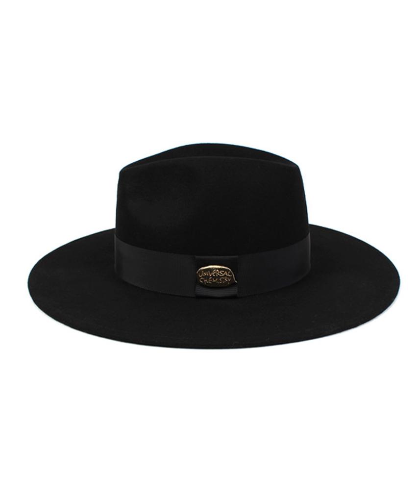 Yunibeosyeolkemiseuteuli Gold Metal Line Wool Fedora Bk Fedora